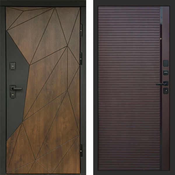 Входная дверь Termo-Door Геометрия Дуб - Porte Шоколад