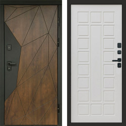 Входная дверь Termo-Door Геометрия Дуб - Престиж бежевый матовый