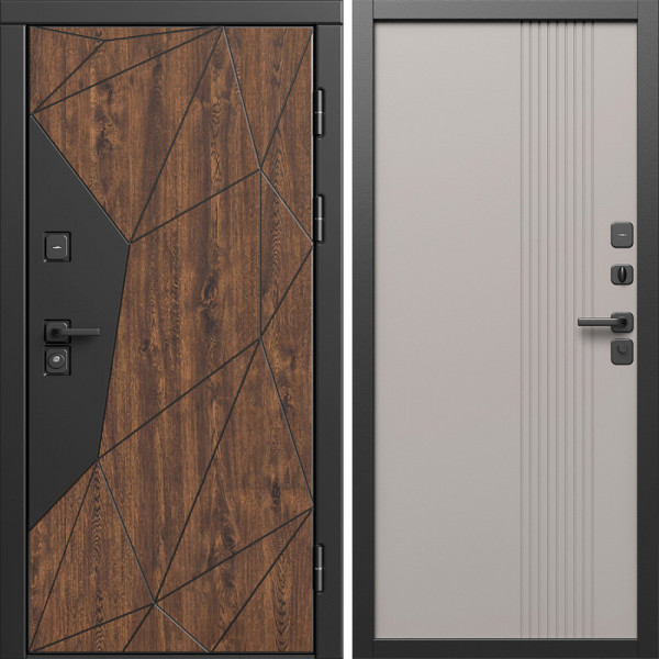 Входная дверь Termo-Door Геометрия Дуб - Страйп Капучино