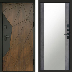 Входная дверь Termo-Door Геометрия Дуб - Зеркало бетон темный