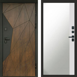 Входная дверь Termo-Door Геометрия Дуб - Зеркало Фацет Белый софт