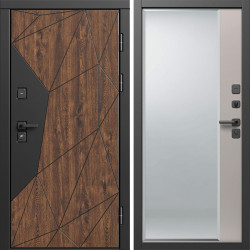 Входная дверь Termo-Door Геометрия Дуб - Зеркало Фацет Капучино