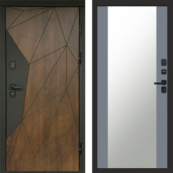 Входная дверь Termo-Door Геометрия Дуб - Зеркало Grey Софт