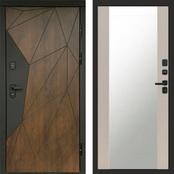 Входная дверь Termo-Door Геометрия Дуб - Зеркало Слоновая кость