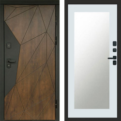 Входная дверь Termo-Door Геометрия Дуб - Зеркало Триумф Белый софт
