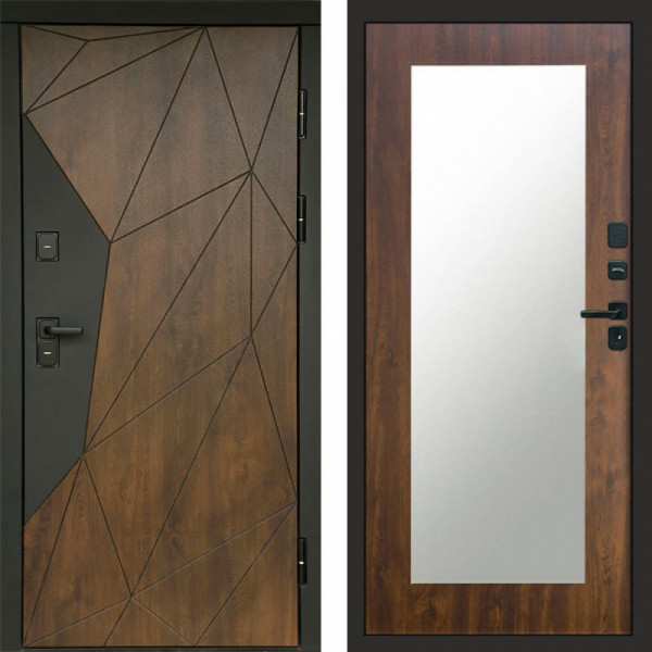 Входная дверь Termo-Door Геометрия Дуб - Зеркало Триумф дуб