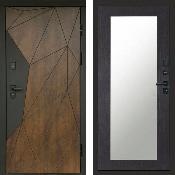 Входная дверь Termo-Door Геометрия Дуб - Зеркало Триумф венге