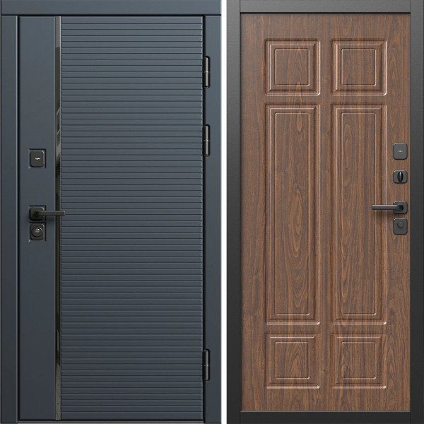 Входная дверь Termo-Door Графит Лайн - Без серии Орех премиум
