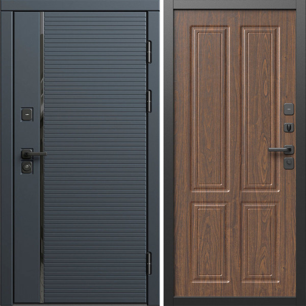 Входная дверь Termo-Door Графит Лайн - Без серии Орех стандарт
