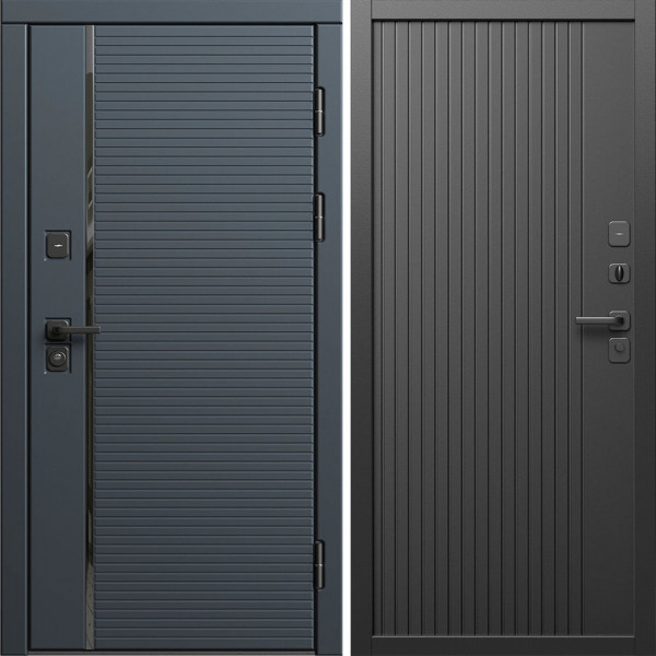 Входная дверь Termo-Door Графит Лайн - Флэт Черный кварц
