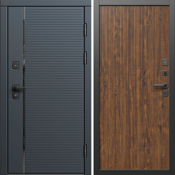 Входная дверь Termo-Door Графит Лайн - Флэт Дуб