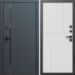 Входная дверь Termo-Door Графит Лайн - Горизонт белый
