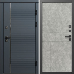 Входная дверь Termo-Door Графит Лайн - Горизонт бетон светлый