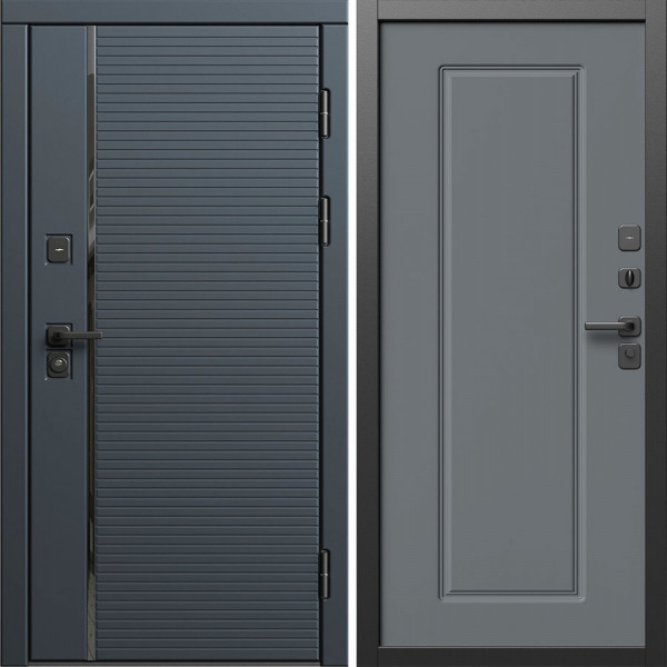 Входная дверь Termo-Door Графит Лайн - Гранд Grey софт