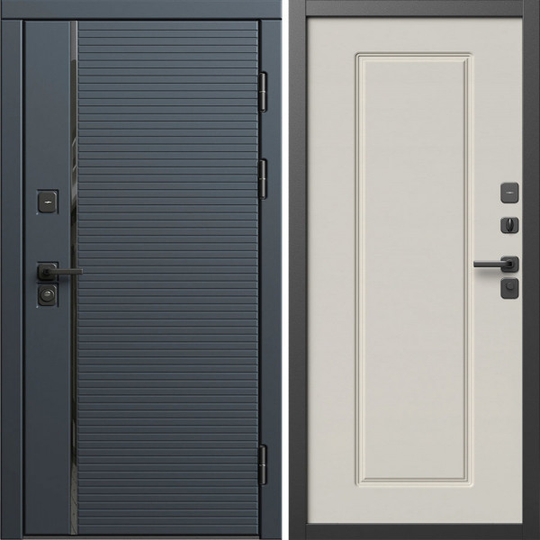 Входная дверь Termo-Door Графит Лайн - Гранд Слоновая кость
