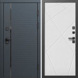 Входная дверь Termo-Door Графит Лайн - Лучи белый