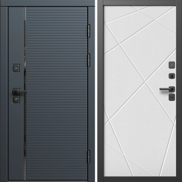 Входная дверь Termo-Door Графит Лайн - Лучи белый