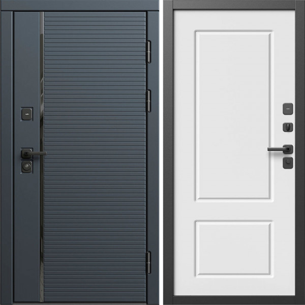 Входная дверь Termo-Door Графит Лайн - Марсель Белый софт