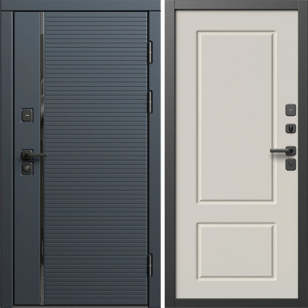 Входная дверь Termo-Door Графит Лайн - Марсель Слоновая кость
