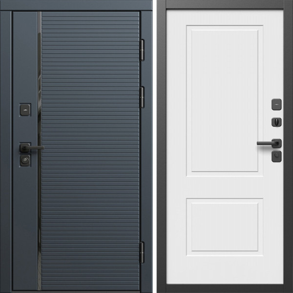 Входная дверь Termo-Door Графит Лайн - Нео Классика Белый Софт