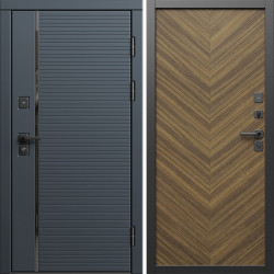 Входная дверь Termo-Door Графит Лайн - Плаза Елочка Орех