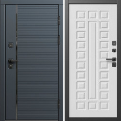 Входная дверь Termo-Door Графит Лайн - Престиж белое дерево