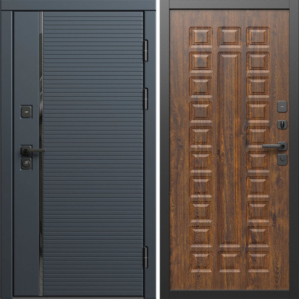 Входная дверь Termo-Door Графит Лайн - Престиж дуб