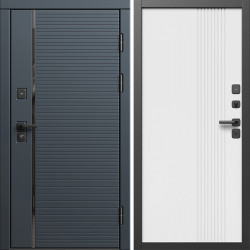 Входная дверь Termo-Door Графит Лайн - Страйп Белый Софт