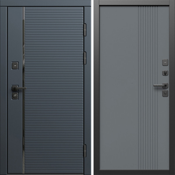 Входная дверь Termo-Door Графит Лайн - Страйп Грей Софт