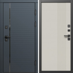 Входная дверь Termo-Door Графит Лайн - Страйп Слоновая Кость