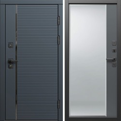 Входная дверь Termo-Door Графит Лайн - Зеркало Фацет Grey софт