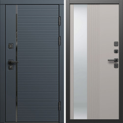 Входная дверь Termo-Door Графит Лайн - Зеркало Люмис Капучино