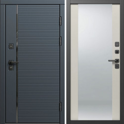 Входная дверь Termo-Door Графит Лайн - Зеркало Слоновая кость