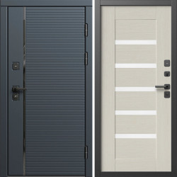 Входная дверь Termo-Door Графит Лайн - Зеркало Триумф Царга лиственница 4500 / 5500