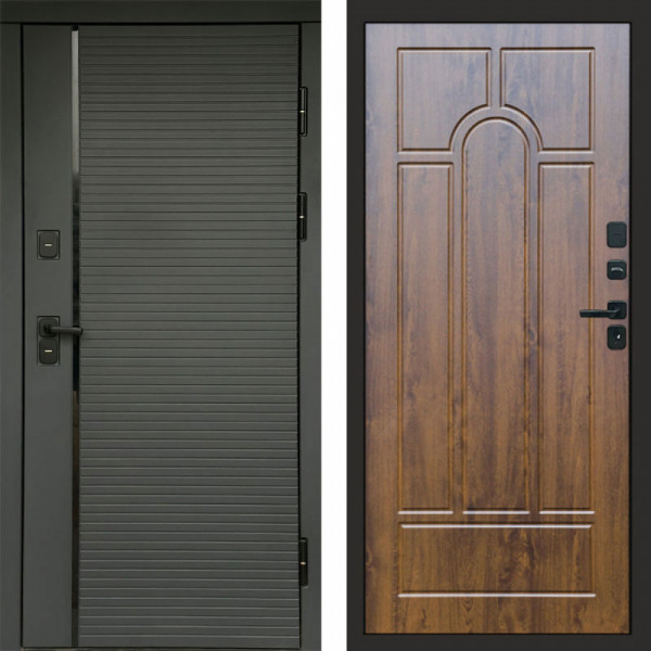 Входная дверь Termo-Door Графит Line - Арка дуб