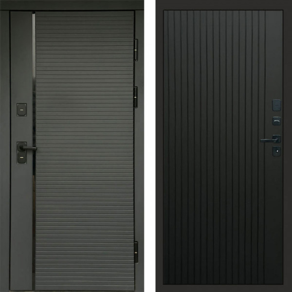 Входная дверь Termo-Door Графит Line - Flat Черный кварц