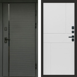Входная дверь Termo-Door Графит Line - Горизонт белый
