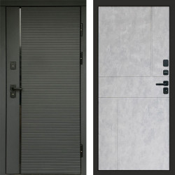Входная дверь Termo-Door Графит Line - Горизонт бетон светлый