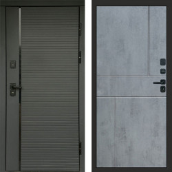 Входная дверь Termo-Door Графит Line - Горизонт бетон темный