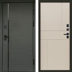 Входная дверь Termo-Door Графит Line - Горизонт Слоновая кость