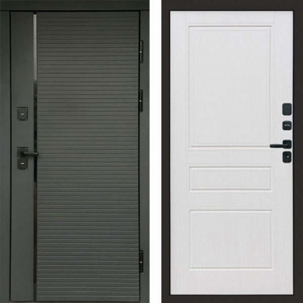 Входная дверь Termo-Door Графит Line - Классика белое дерево