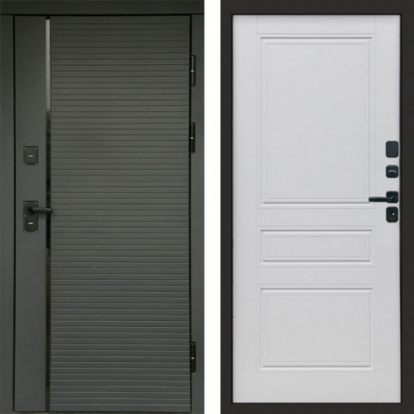 Входная дверь Termo-Door Графит Line - Классика белый матовый