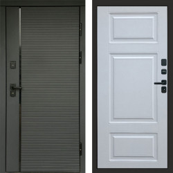 Входная дверь Termo-Door Графит Line - Лион Белый софт