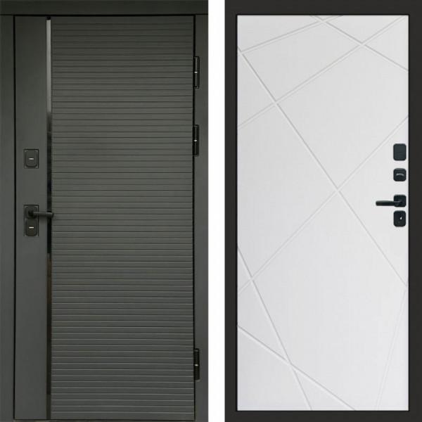Входная дверь Termo-Door Графит Line - Лучи белый