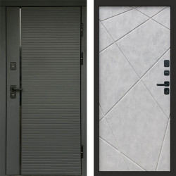 Входная дверь Termo-Door Графит Line - Лучи бетон светлый