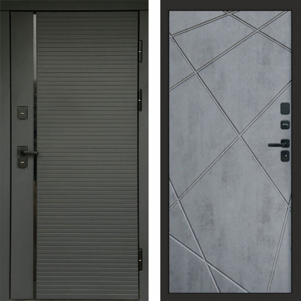 Входная дверь Termo-Door Графит Line - Лучи бетон темный