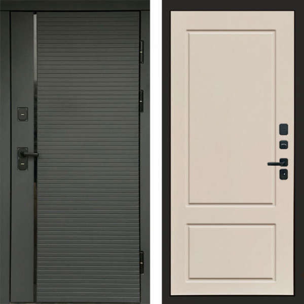 Входная дверь Termo-Door Графит Line - Марсель Слоновая кость