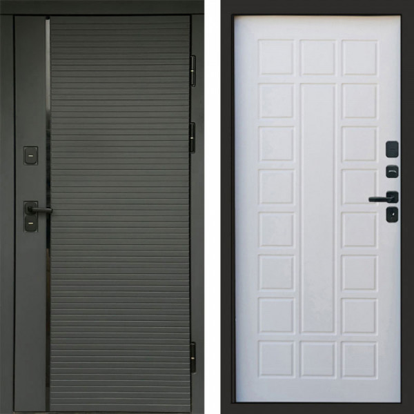 Входная дверь Termo-Door Графит Line - Престиж белое дерево