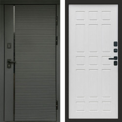 Входная дверь Termo-Door Графит Line - Спарта белое дерево