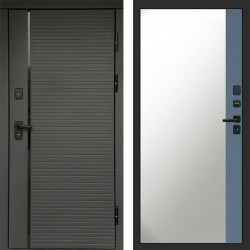 Входная дверь Termo-Door Графит Line - Зеркало Фацет Grey софт